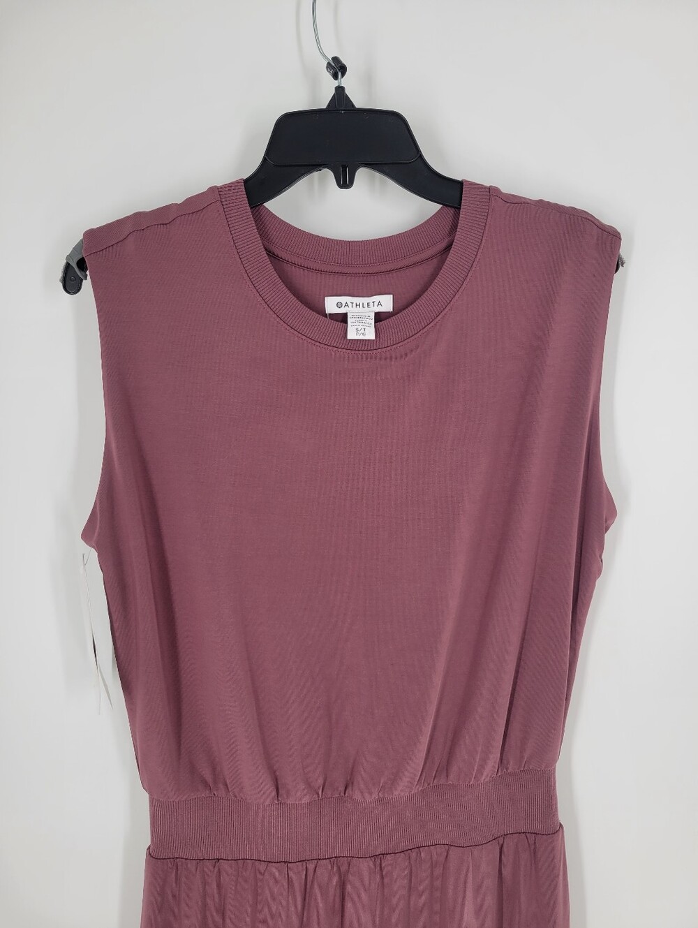 Athleta Santorini Cinch Dress Tawny Rose Pink Jersey Knit Stretch Midi Small New - Picture 4 of 8